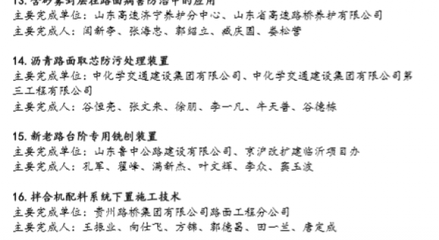 熱烈祝賀公司7項(xiàng)技術(shù)分別榮獲全國(guó)公路“微創(chuàng)新”大賽金、銀、銅獎(jiǎng)